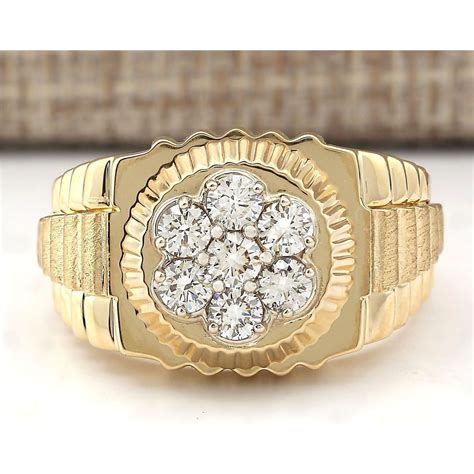 ring rolex 14k gold|14k diamond ring men.